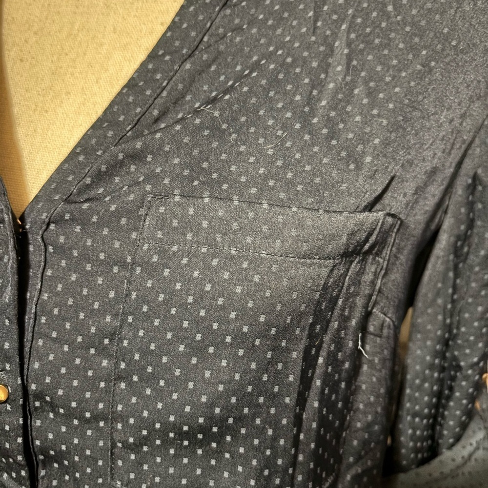 Zara Navy blouse with blue dots xs #business casual - Picture 5 of 11